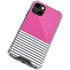 Pink and Grey Stripes iPhone 14 Clear Case