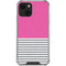 Pink and Grey Stripes iPhone 14 Plus Clear Case