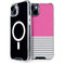 Pink and Grey Stripes iPhone 15 Plus MagSafe Case