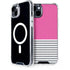Pink and Grey Stripes iPhone 15 Plus MagSafe Case