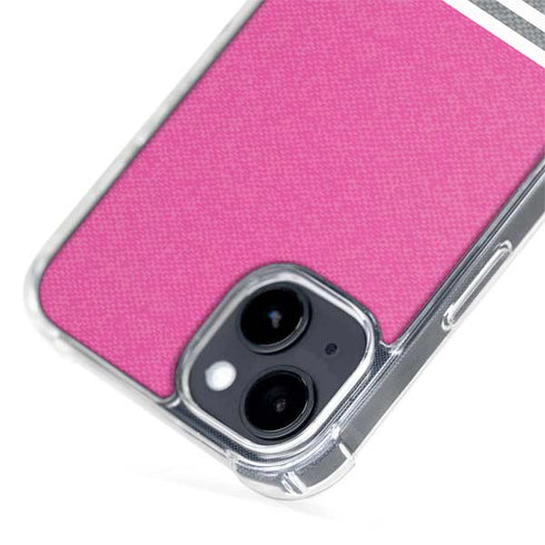 Pink and Grey Stripes iPhone 15 Plus MagSafe Case
