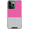 Pink and Grey Stripes iPhone 15 Pro Clear Case