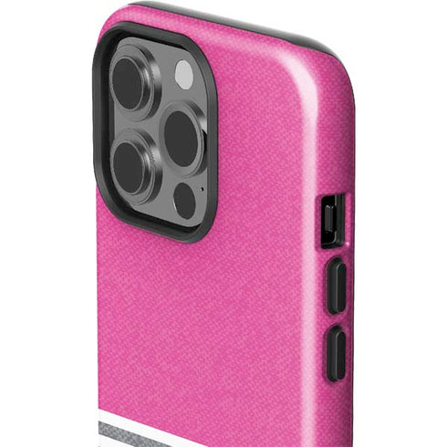 Pink and Grey Stripes iPhone 14 Pro Impact Case