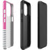 Pink and Grey Stripes iPhone 14 Pro Impact Case