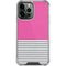 Pink and Grey Stripes iPhone 14 Pro Max Clear Case