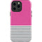 Pink and Grey Stripes iPhone 15 Pro Max Impact Case