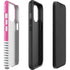 Pink and Grey Stripes iPhone 15 Pro Max Impact Case