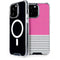 Pink and Grey Stripes iPhone 15 Pro Max MagSafe Case