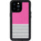 Pink and Grey Stripes iPhone 14 Pro Max Waterproof Case