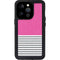 Pink and Grey Stripes iPhone 14 Pro Waterproof Case