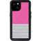 Pink and Grey Stripes iPhone 15 Plus Waterproof Case
