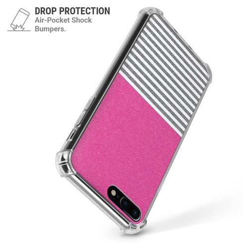 Pink and Grey Stripes iPhone 7/8 Plus Clear Case