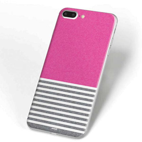 Pink and Grey Stripes iPhone 7 Plus Skin