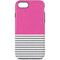 Pink and Grey Stripes iPhone 8 Pro Case