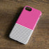 Pink and Grey Stripes iPhone 8 Pro Case