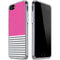 Pink and Grey Stripes iPhone SE (2nd & 3rd Gen) Clear Case