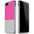 Pink and Grey Stripes iPhone SE (2nd & 3rd Gen) Clear Case