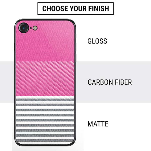Pink and Grey Stripes iPhone SE (2nd & 3rd Gen) Skin