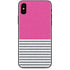 Pink and Grey Stripes iPhone X Skin