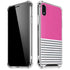 Pink and Grey Stripes iPhone XR Clear Case