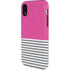 Pink and Grey Stripes iPhone XR Pro Case