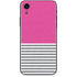 Pink and Grey Stripes iPhone XR Skin