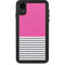Pink and Grey Stripes iPhone XR Waterproof Case