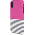 Pink and Grey Stripes iPhone XS Pro Case