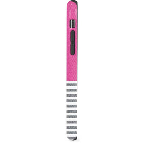 Pink and Grey Stripes iPhone XS Pro Case
