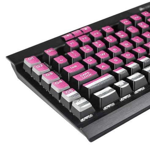 Pink and Grey Stripes K95 RGB PLATINUM Mechanical Gaming Keyboard Skin