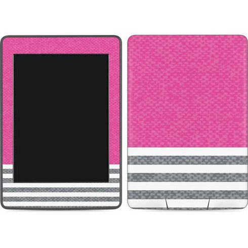Pink and Grey Stripes Amazon Kindle Skin