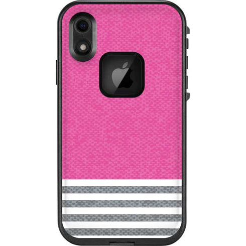 Pink and Grey Stripes LifeProof Fre iPhone Skin