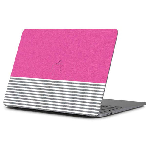 Pink and Grey Stripes Apple MacBook Pro 13-inch Skin
