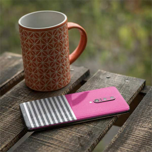 Pink and Grey Stripes OnePlus 7 Pro Skin