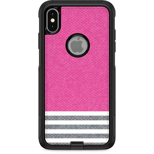 Pink and Grey Stripes Otterbox Commuter iPhone Skin