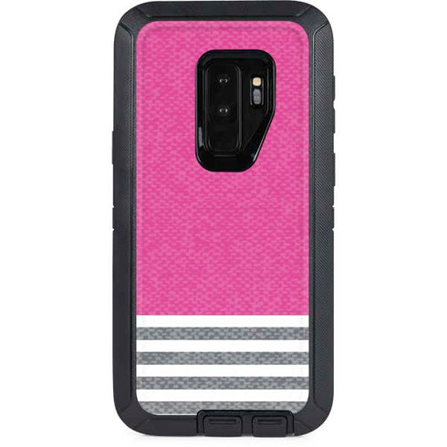 Pink and Grey Stripes Otterbox Defender Galaxy Skin
