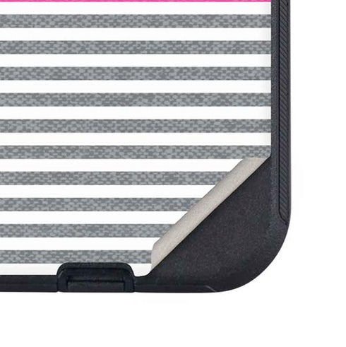 Pink and Grey Stripes Otterbox Defender iPhone Skin
