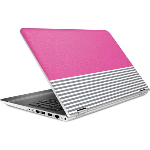 Pink and Grey Stripes HP Pavilion Skin