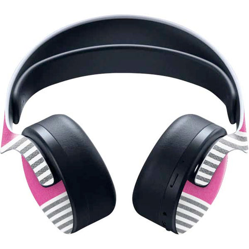Pink and Grey Stripes PULSE 3D Wireless Headset for PS5 Skin