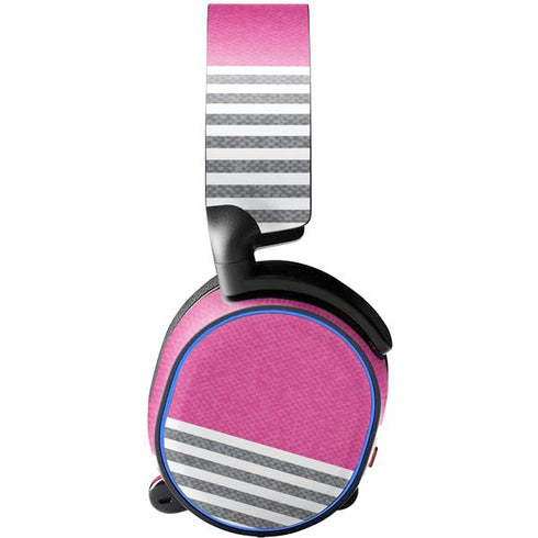 Pink and Grey Stripes SteelSeries Arctis 3 Skin