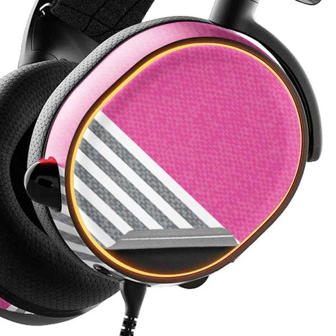 Pink and Grey Stripes SteelSeries Arctis 3 Skin