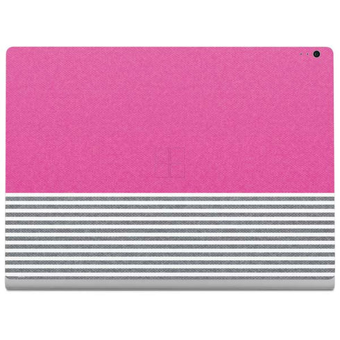 Pink and Grey Stripes Surface Book 2 13.5in Skin