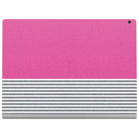 Pink and Grey Stripes Surface Book 2 15in Skin