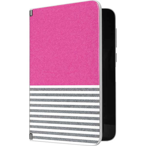 Pink and Grey Stripes Surface Duo Skin