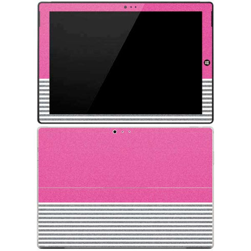 Pink and Grey Stripes Surface Pro 3 Skin