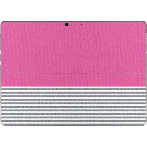 Pink and Grey Stripes Surface Pro 8 Skin