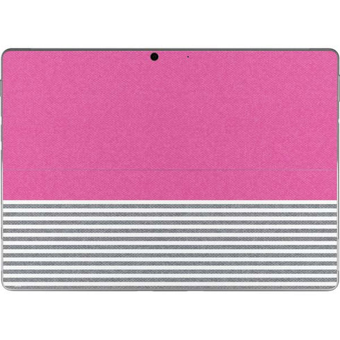 Pink and Grey Stripes Surface Pro 9 Skin