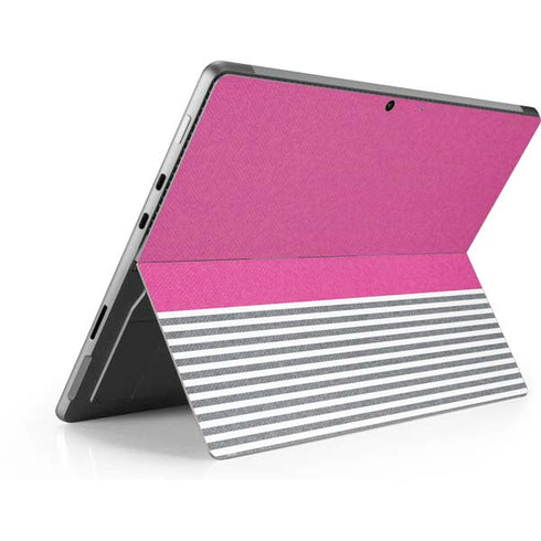 Pink and Grey Stripes Surface Pro 9 Skin