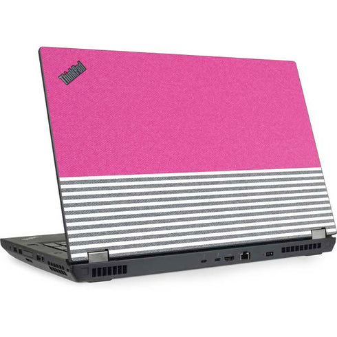Pink and Grey Stripes Lenovo ThinkPad Skin