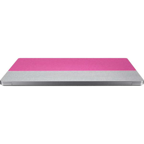Pink and Grey Stripes Universal Laptop 12in (9.8 x 6.8in) Skin